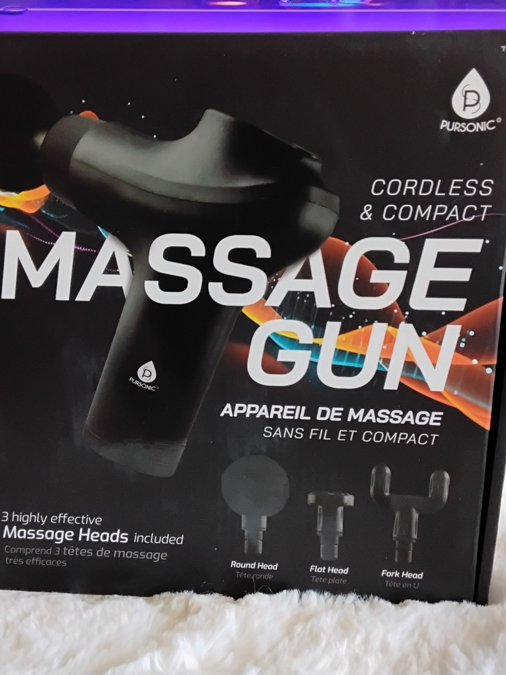 Pursonic Black Cordless Massage Gun – Compact Percussive Relief